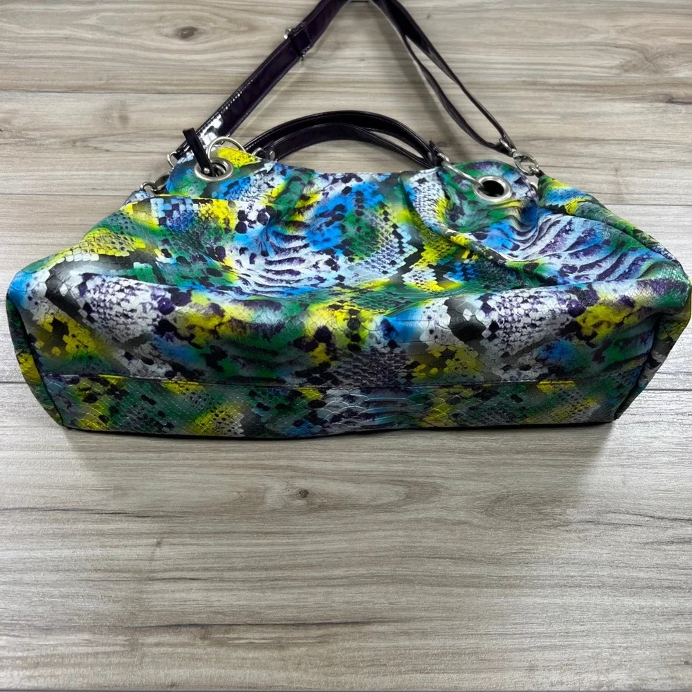Cynthia Rowley Snakeskin Print Hobo Bag Faux Leather with Strap